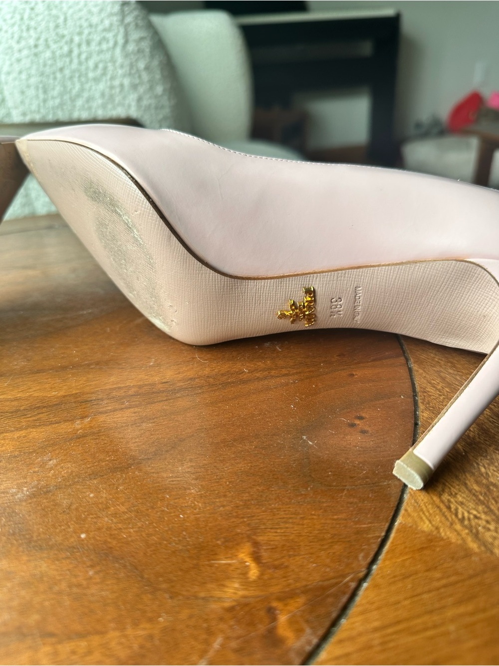 Prada Pumps - pink, almost matte leather. Classic 38.5 - Picture 6 of 6
